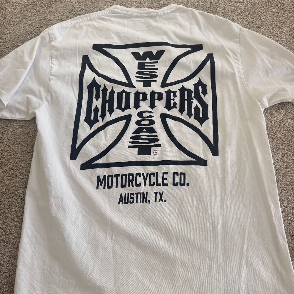 West Coast choppers s/s white T XL - Picture 2 of 2